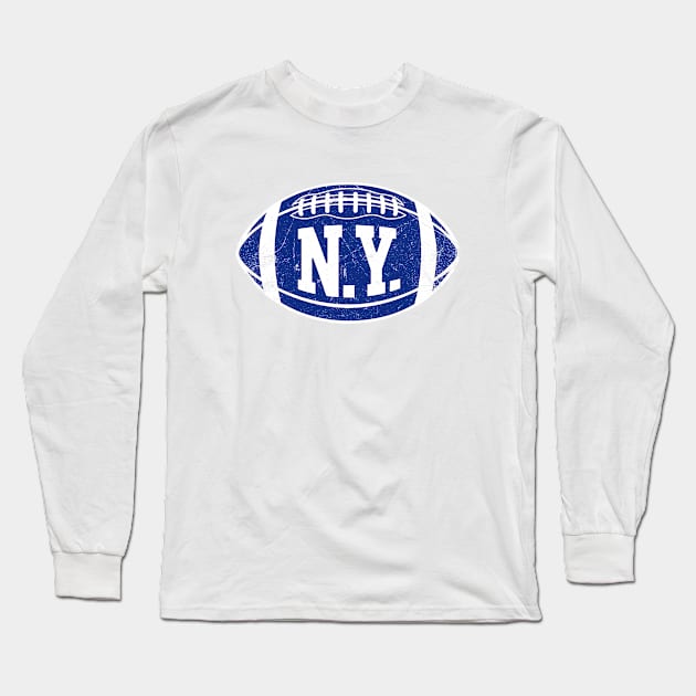 NY Retro Football - White Long Sleeve T-Shirt by KFig21